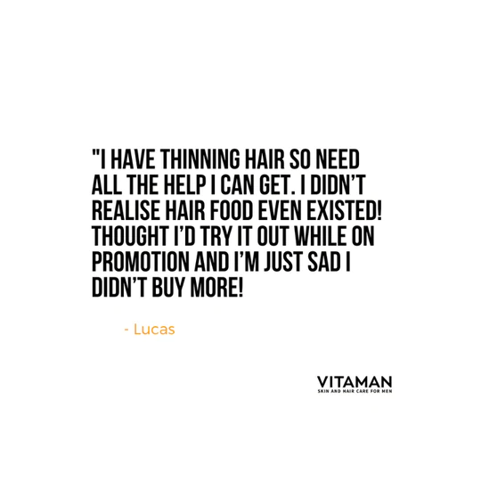 VITAMAN – Hair Food – Organic Hair Thickener For Men 250ml - Image 4