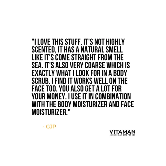 VITAMAN β Organic Sea Salt Body Scrub For Men 300gr - Image 2