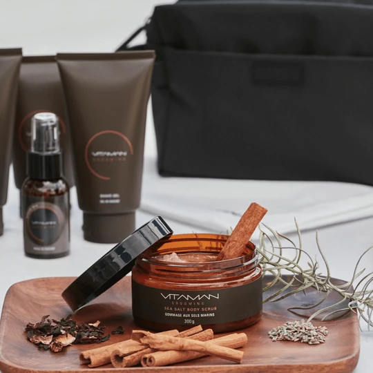 VITAMAN β Organic Sea Salt Body Scrub For Men 300gr - Image 10