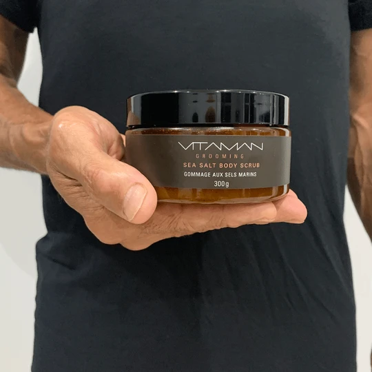 VITAMAN β Organic Sea Salt Body Scrub For Men 300gr - Image 11